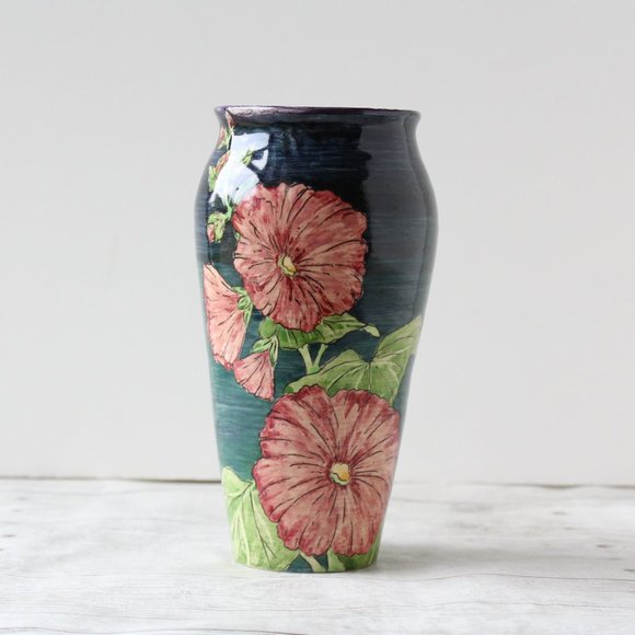 Lakshmi Design Pottery Hand Painted Floral Vase 82
